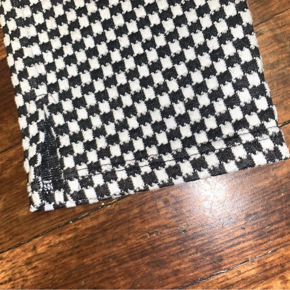 HOUNDSTOOTH HIGH WAISTED BLACK & WHITE STRETCHY PANTS SIZE M - Picture 5 of 6